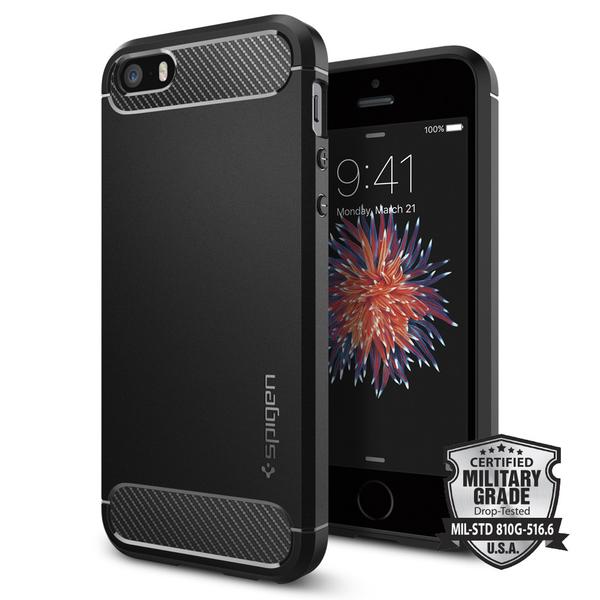 Pouzdro Spigen (041CS20167) Rugged Armor pro Apple iPhone 5S/SE Black