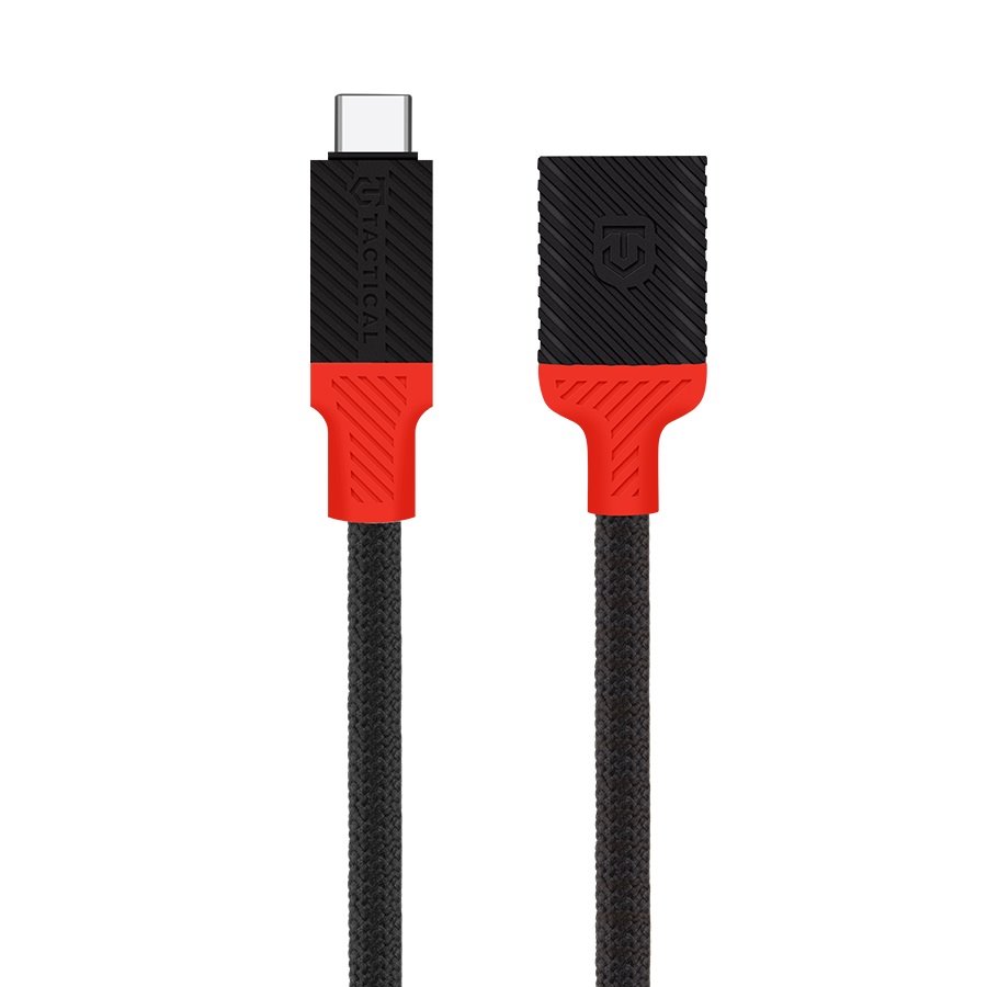 Redukce Tactical Pin4Fun USB-C (samec) / Lightning (samice) černo-červená