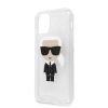 Pouzdro Karl Lagerfeld (KLHCN65TPUTRIKSI) Glitter Iconic Apple iPhone 11 Pro MAX Silver