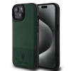 U.S. Polo PU Leather Mesh Pattern Double Horse Zadní Kryt pro iPhone 15 Green