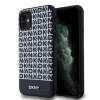 DKNY PU Leather Repeat Pattern Bottom Stripe MagSafe Zadní Kryt pro iPhone 11 Black