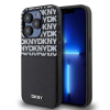 DKNY PU Leather Repeat Pattern Card Pocket Zadní Kryt pro iPhone 15 Pro Max Black