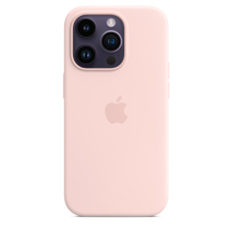 iPhone 14 Pro Silicone Case with MS - Chalk Pink