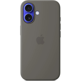 iPhone 16 Plus Silicone Case with MS - Stone Gray