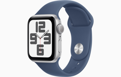 Apple Watch SE/40mm/Silver/Sport Band/Denim/-S/M