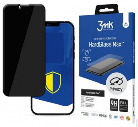 Tvrzené sklo 3mk HardGlass MAX Privacy pro Apple iPhone 13 Pro MAX / 14 Plus černé