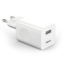 Nabíječka do sítě Baseus 24W, 1xUSB bílá