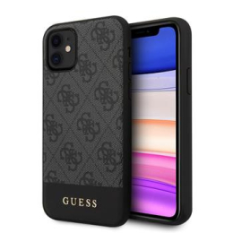 Guess PU 4G Stripe Zadní Kryt pro iPhone 11 Grey