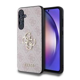 Guess PU 4G Metal Logo Zadní Kryt pro Samsung Galaxy A55 5G Pink