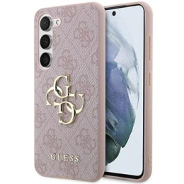 Guess PU 4G Metal Logo Zadní Kryt pro Samsung Galaxy A55 5G Pink