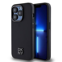 DKNY PU Leather Stack Logo Magsafe Zadní Kryt pro iPhone 14 Pro Black