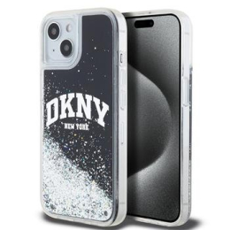 DKNY Liquid Glitter Arch Logo Zadní Kryt pro iPhone 14 Black