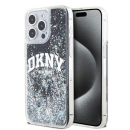 DKNY Liquid Glitter Arch Logo Zadní Kryt pro iPhone 14 Pro Max Black