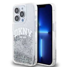 DKNY Liquid Glitter Arch Logo Zadní Kryt pro iPhone 14 Pro Transparent