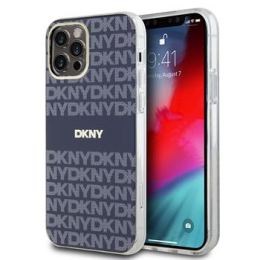 DKNY PC/TPU Repeat Pattern Tonal Stripe Magsafe Zadní Kryt pro iPhone 12/12 Pro Blue