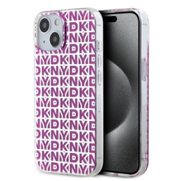 DKNY PC/TPU Repeat Pattern Zadní Kryt pro iPhone 15 Pink