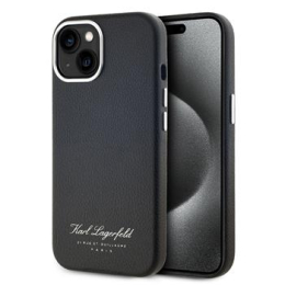 Karl Lagerfeld Grained PU Hotel RSG Zadní Kryt pro iPhone 14 Black