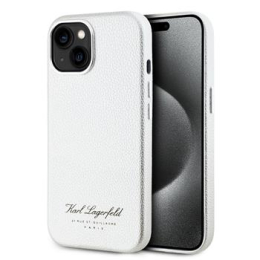 Karl Lagerfeld Grained PU Hotel RSG Zadní Kryt pro iPhone 15 Grey