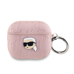 Karl Lagerfeld PU Embossed Karl Head Pouzdro pro AirPods 3 Pink