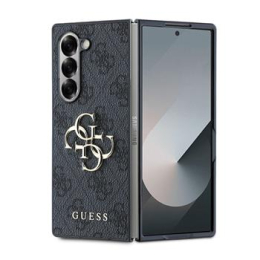 Guess PU 4G Metal Logo Zadní Kryt pro Samsung Galaxy Z Fold 6 Grey