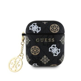 Guess PU 4G Peony Charm Pouzdro pro AirPods 1/2 Black