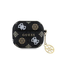 Guess PU 4G Peony Charm Pouzdro pro AirPods 3 Black