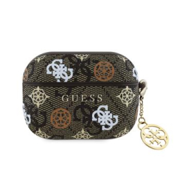 Guess PU 4G Peony Charm Pouzdro pro AirPods 3 Brown