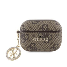 Guess 4G Script PC/PU Charm Pouzdro pro AirPods Pro 2 Brown