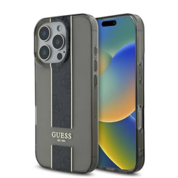 Guess IML Middle 4G Stripe Zadní Kryt pro iPhone 16 Pro Black