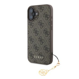 Guess 4G Charm Zadní Kryt pro iPhone 16 Tone on Tone Brown