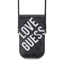 Guess PU 4G Big Love Logo Taška na Telefon Black