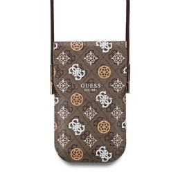 Guess PU 4G Peony Multicolor Taška na Telefon Brown