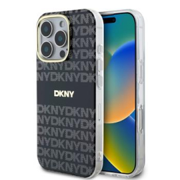 DKNY PC/TPU Repeat Pattern Tonal Stripe Magsafe Zadní Kryt pro iPhone 16 Pro Black