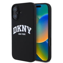 DKNY Liquid Silicone Arch Logo MagSafe Zadní Kryt pro iPhone 16 Black