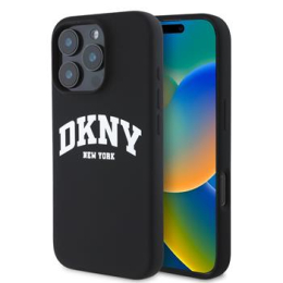 DKNY Liquid Silicone Arch Logo MagSafe Zadní Kryt pro iPhone 16 Pro Black