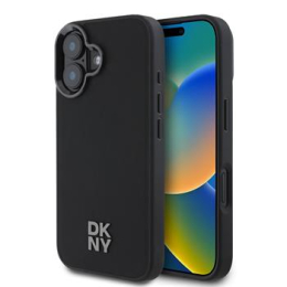 DKNY PU Leather Stack Logo Magsafe Zadní Kryt pro iPhone 16 Black