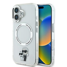 Karl Lagerfeld IML Karl and Choupette MagSafe Zadní Kryt pro iPhone 16 Transparent