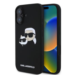 Karl Lagerfeld Liquid Silicone Double Heads MagSafe Zadní Kryt pro iPhone 16 Black