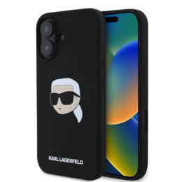 Karl Lagerfeld Liquid Silicone Karl Head MagSafe Zadní Kryt pro iPhone 16 Black